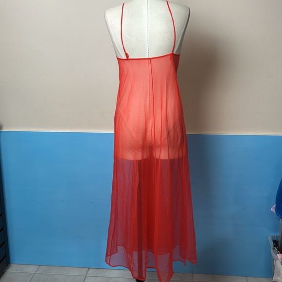 Vintage Scarlet Sheer Chemise - Picture 8 of 15
